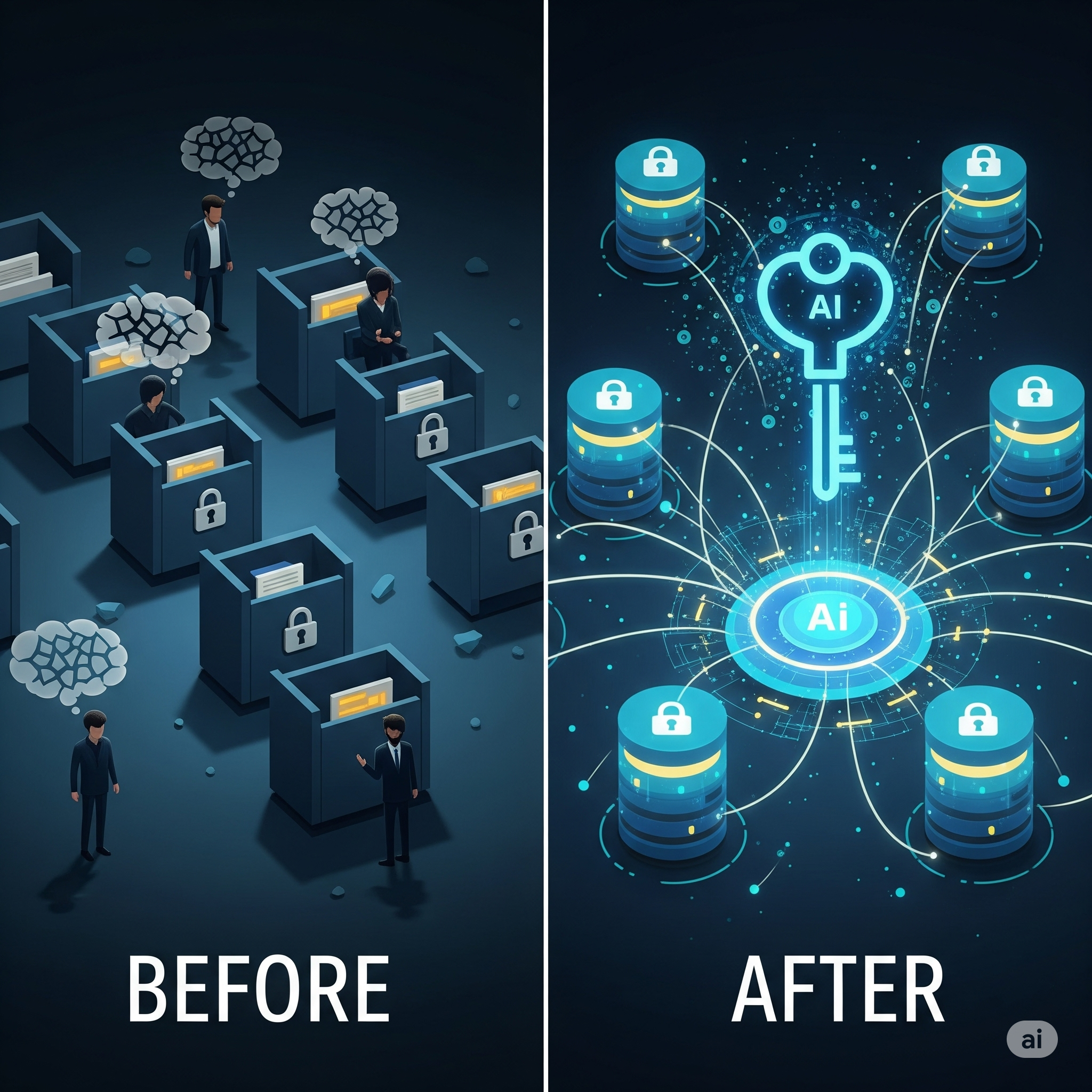 Before and After: From siloed expert knowledge to AI-enabled universal access to institutional intelligence